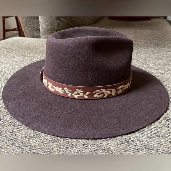 Wyeth Liam 100% wool felt flat brim hat NWT adjustable lined - Picture 5 of 16